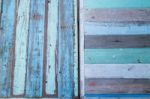 Blue Wooden Background Of Table Top Stock Photo