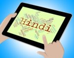 Hindi Language Shows Vocabulary Word And Communication Stock Photo