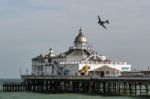 Dakota Flying Over Eastbourne Pier Stock Photo