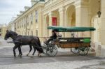 Horse And Carriage At The Schonbrunn Palace In Vienna Stock Photo
