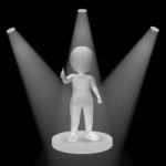 White Spotlights On Character Showing Success Fame And Performan Stock Photo