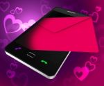Send Love Phone Shows Devotion Cellphone And Smartphone Stock Photo