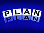 Plan Blocks Mean Targets Strategies And Plans Stock Photo