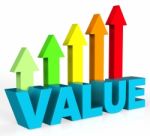 Increase Value Means Up Worth And Valuable Stock Photo