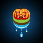 Halloween Pumpkin On Float Land Stock Photo