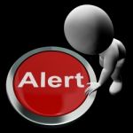 Alert Button Shows Warn Caution Or Raise Alarm Stock Photo