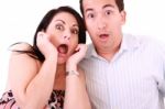 Young Couple Scared Stock Photo