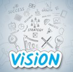 Vision Ideas Indicates Target Considering And Reflect Stock Photo