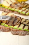 Grilled Vegetables On Bread Stock Photo