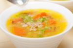 Syrian Barley Broth Soup Aleppo Style Stock Photo