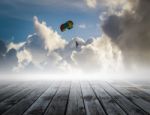 Parachute On The Sky, Success Concept Stock Photo