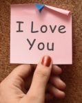 Post It Note With I Love You Text Stock Photo