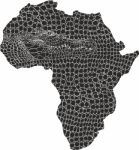 Map Of Africa In Crocodile Camouflage Stock Photo