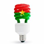 Flag Of Burkina Faso On Bulb Stock Photo