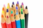 Colored Pencils, Isolated On The White Background Stock Photo