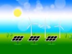 Solar Wind Power Means Renewable Resources And Energy Stock Photo