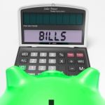 Bills Calculator Shows Invoices Payable And Accounting Stock Photo