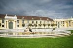 Danube, Inn, And Enns Statues At The Schonbrunn Palace In Vienna Stock Photo