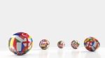 Balls With Europe Countries European Flags.3d Rendering Stock Photo
