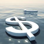 Dollar And Euro Floating On Sea Stock Photo