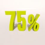 Percentage Sign, 75 Percent Stock Photo