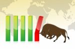 Bull Hit Bar Chart Stock Photo