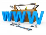 Online Tools Shows World Wide Web And Apparatus Stock Photo