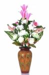Flowers In Vase Isolated Stock Photo