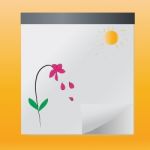 Hand Drawn Flower And Sun In Summer Stock Photo