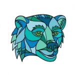 Grizzly Bear Head Mosaic Stock Photo