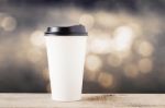 Coffee Cup On Wooden Stock Photo