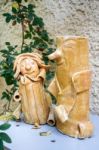 Two Pottery Characters In Friedrichsdorf Stock Photo