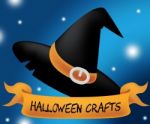 Halloween Crafts Means Trick Or Treat And Art Stock Photo