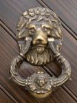 Ronda, Andalucia/spain - May 8 : Brass Lion Door Knocker On A Bu Stock Photo