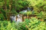 Huai Mae Khamin Waterfall. The Most Popular Places In Kanchanaburi Province, Thailand Stock Photo