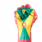 Flag Of Grenada On Hand Stock Photo