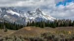Scenic View Of The Grand Teton National Park Stock Photo