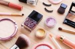 Cosmetic And Makeup Products Stock Photo