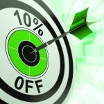 10 Percent Off Shows Discount Promotion Advertisement Stock Photo