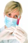 Female Doctor With Syringe Stock Photo