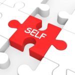 Self Puzzle Shows Me My Yourself Or Myself Stock Photo