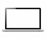 Laptop Display Screen Isolated On White Background Stock Photo