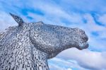 Sculptures The Kelpies At The Helix Park In Falkirk, Scotland Stock Photo