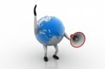 Globe With Loudspeakere Stock Photo