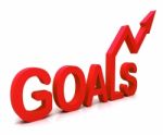 Red Goals Word Shows Objectives Hope And Future Stock Photo