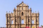 Facade Of The Jesuits Cathedral Church In Macau Stock Photo