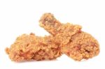 Fried Chicken On White Background Stock Photo