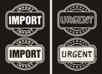 Business Set Stamps Import And Urgent Stock Photo