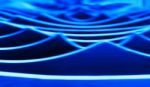 Horizontal Vivid Blue Abstract Tidal Waves Background Backdrop Stock Photo