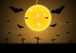 Halloween Cross Bat Moon Thunderbolt  Stock Photo